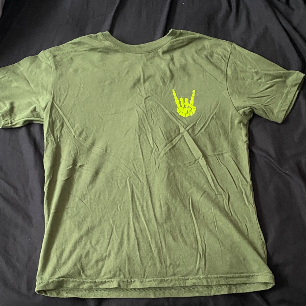 Wonder Nation Olive Tee with Neon Graphic